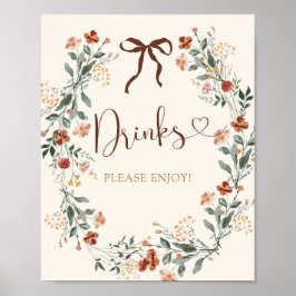 Kokette Bogen Herbst Wildblumen Brautparty Poster