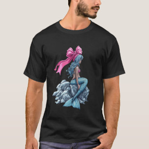 Kokette Bogen Meerjungfrau Mädchen Band Rosa Niedl T-Shirt