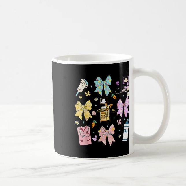 Kokette Bogen-Sonografin Ostern Ultraschall-Techni Kaffeetasse (Rechts)