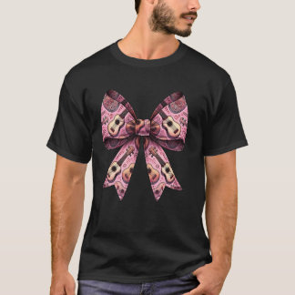 Kokette Bogen Ukulele Uke Muster Mädchen Mutter Ro T-Shirt