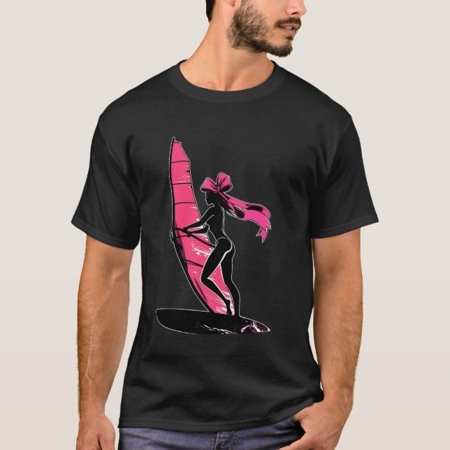 Kokette Bogen Windsurfen Windsurfer Windsurf Mädch T-Shirt (Vorderseite)