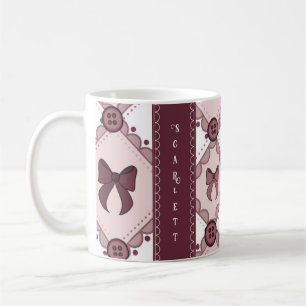 Kokette Burgunder Schleife Kaffeetasse