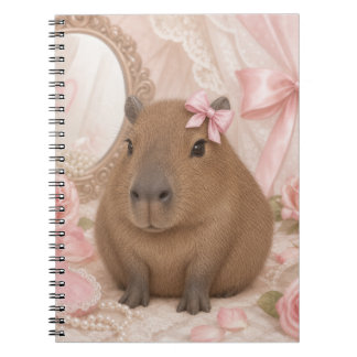 Kokette Capybara rosa Schleife Notizblock