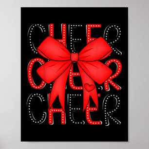 Kokette Cheer-Shirt Schwarz und Rot Team Cheerlead Poster