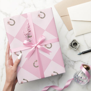 Kokette Cowgirl Glückshufeisen Geschenkpapier