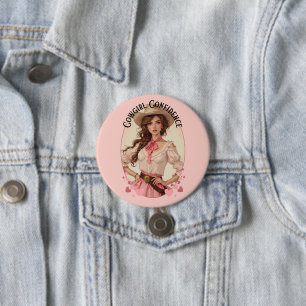 Kokette Cowgirl Western Mode Portrait Button