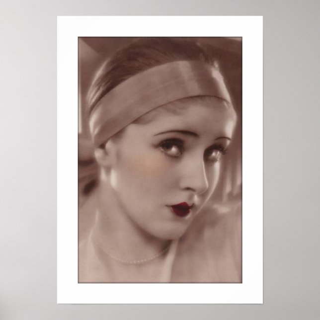 kokette Deco-Frau mit Stirnband Poster (Vorne)