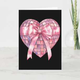 Kokette Disco Herz Rosa Valentinstag Girly Valenti Karte