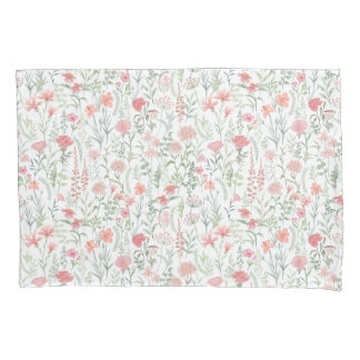 Kokette feminine rosa Wildblumenwiese Kissenbezug