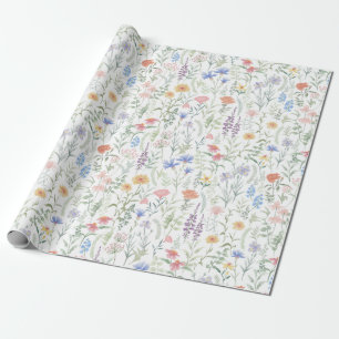 Kokette feminine Wildblumenwiese Geschenkpapier
