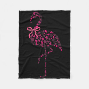 Kokette Flamingo Herz Süß Rosa Valentinstag  Fleecedecke
