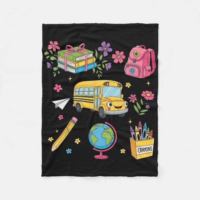 Kokette Florale Einschulung Kindergarten Fleecedecke (Vorderseite)
