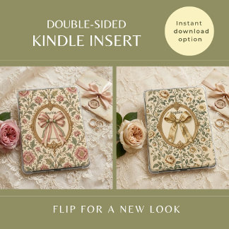 Kokette florale Vintage 2-seitige Kindle-Einlegeka Einladung
