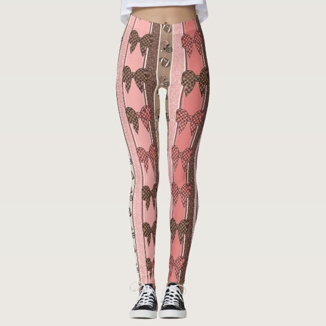 Kokette Fußball-Schleife Leopard-Muster (2) Leggings (Vorderseite)
