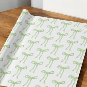 Kokette grüne Schleifenband-Verknotung Geschenkpapier