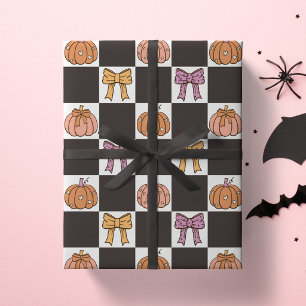 Kokette Halloween-Party Mädchen-Kürbis-Schleife Pr Geschenkpapier