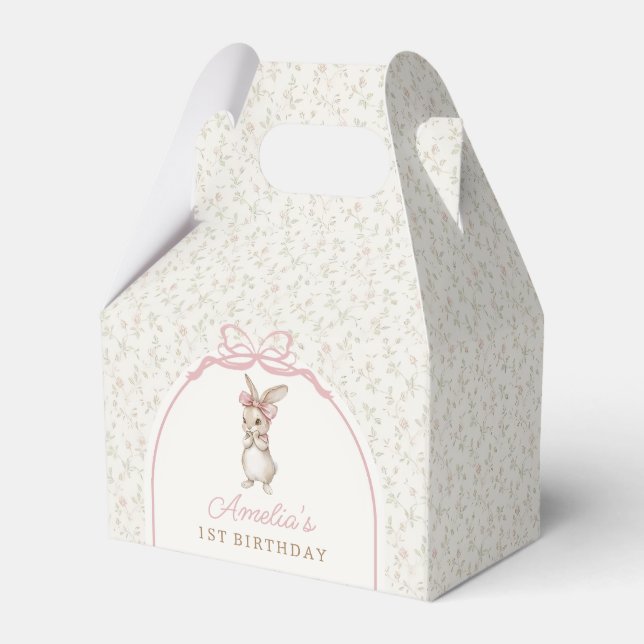 Kokette-Hasen-Mädchen-Geburtstagsgeschenkbox Geschenkschachtel (Vorderseite)