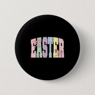 Kokette Karierte Ostertag Frühlingsoster Pastell Button