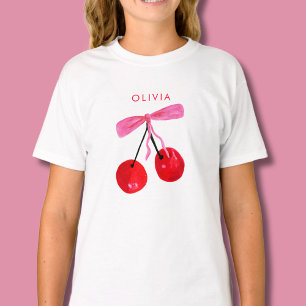 Kokette Kirsche und Schleife T-Shirt