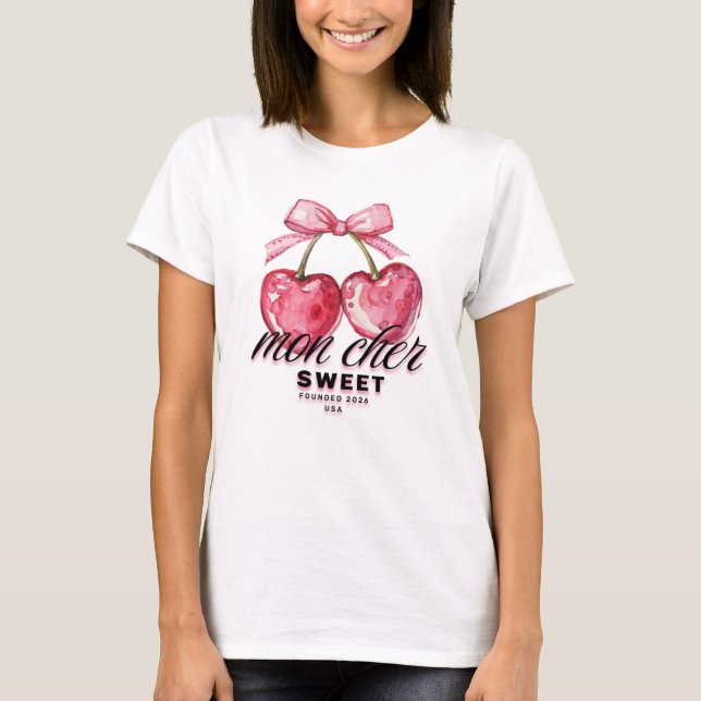 Kokette Kirschen Rosa Rot  T-Shirt (Vorderseite)