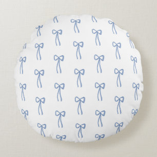 Kokette kleine blaue Grandmillenial-Kissen Rundes Kissen
