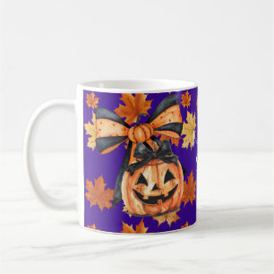 Kokette Kürbis-Gewürz-Halloween Kaffeetasse