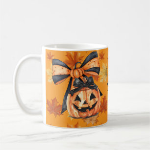 Kokette Kürbis-Gewürz-Halloween Kaffeetasse
