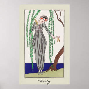 Kokette Lady Vintag Art Deco Mode Poster