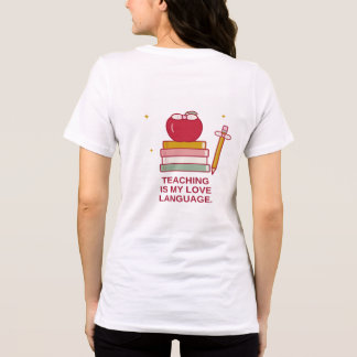 Kokette Lehrerin Apfel Schleife Vorne Hinten Tri-Blend Shirt