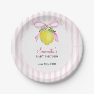 Kokette Lemon Pink Babyparty Pappteller