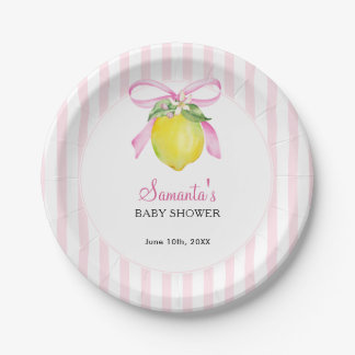 Kokette Lemon Pink Babyparty Pappteller