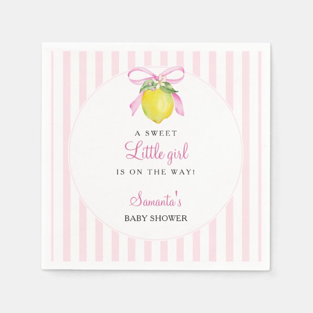 Kokette Lemon Pink Babyparty Serviette (Vorderseite)