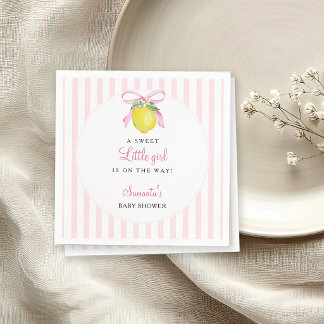 Kokette Lemon Pink Babyparty Serviette