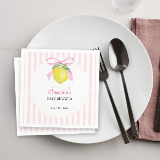 Kokette Lemon Pink Babyparty Serviette