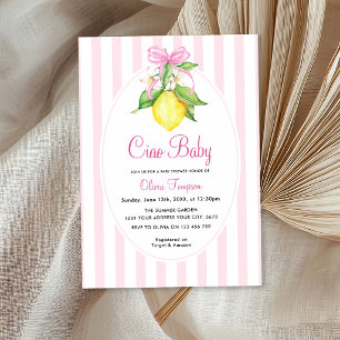 Kokette Lemon Pink Ciao Baby Shower Einladung