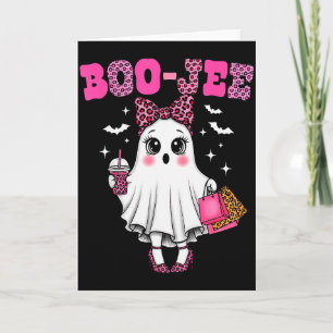 Kokette Leopard Geist Kaffee Boo-jee Halloween Bo Karte