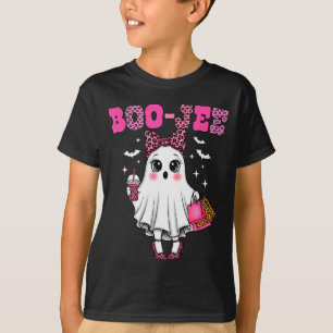 Kokette Leopard Geist Kaffee Boo-jee Halloween Bo T-Shirt
