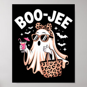 Kokette Leopard Geist Kaffee Boo-jee Halloween  Poster