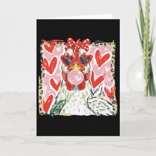 Kokette Leopard Valentinstag Huhn Henne bläst Blas Karte