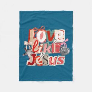 Kokette Liebe wie Jesus Valentinstag Herz Chr Fleecedecke