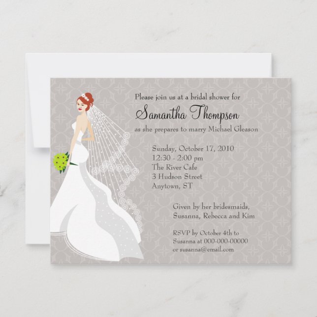 Kokette Nebel-Brautparty-Einladung Einladung (Vorderseite)