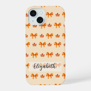 Kokette orange Herbstbögen und Blätter iPhone 15 Hülle