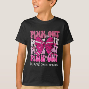 Kokette Pink-Out-Fußball-Brustkrebsaufklärung T-Shirt