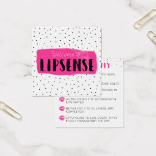 Kokette pinkfarbene LipSense Anwendungs-Karte