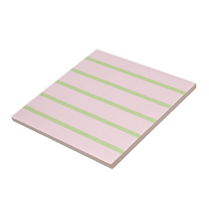 Kokette Preppy-Chic-Pastellgrün- und Rosa-Streifen Fliese