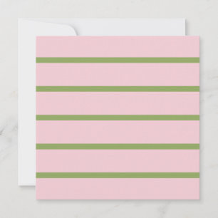 Kokette Preppy-Chic-Pastellgrün- und Rosa-Streifen Karte