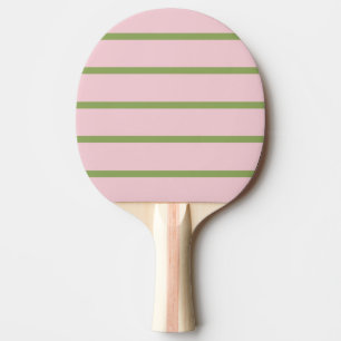 Kokette Preppy-Chic-Pastellgrün- und Rosa-Streifen Tischtennis Schläger