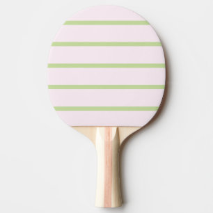 Kokette Preppy-Chic-Pastellgrün- und Rosa-Streifen Tischtennis Schläger