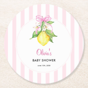 Kokette rosa Baby-Party für kleine Mädchen Runder Pappuntersetzer