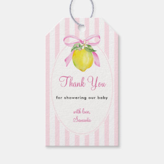 Kokette rosa Baby Shower Danksagung für Mädchen Geschenkanhänger